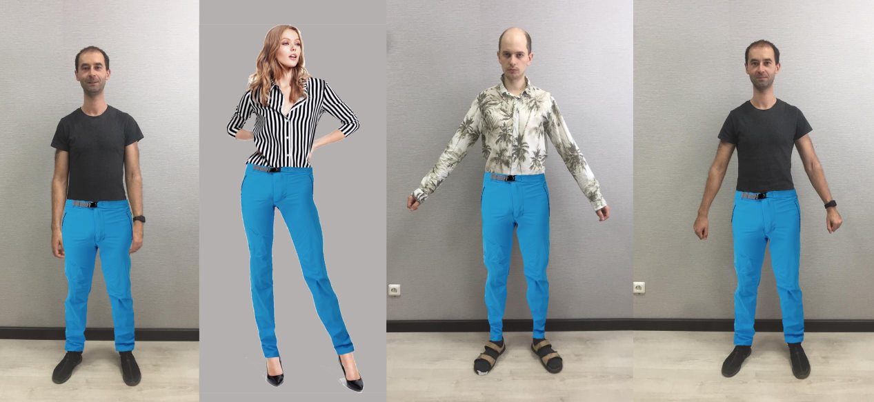 Pants worn by a person by artificial intelligence.